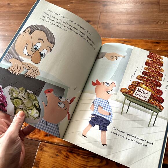 PJ Library Baxter The Pig Who Wanted To Be Kosher Jewish Paperback Book - Picture 6 of 10